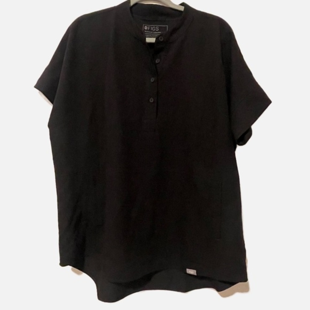 FIGS Women’s Manila Oversized Scrub Top - Black XL